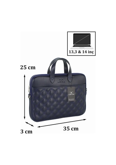 Case Club Macbook Uyumlu Air Pro 13.3" & 14" Inç Uyumlu Lacivert Laptop Evrak Çantası