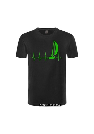 Cınessd Yelken Kalp Atışı Grafikli Yazlık %100 Pamuk Erkek Tshirtfildişi Fildişi