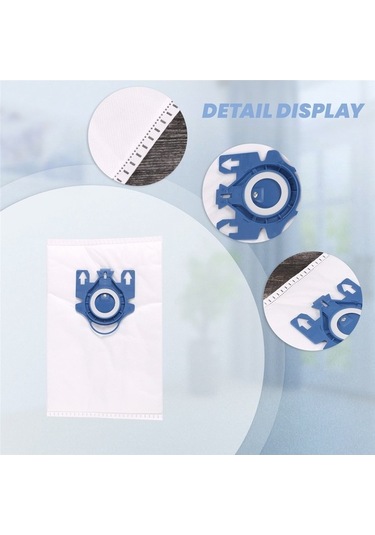 Moly Miele Gn 3d Elektrikli Süpürge Komple C3, S800, S2 İçin 10 Adet Beyaz+mavi Toz Torbası