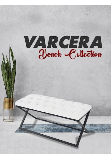 Varcera Beyaz Chester Model Kapitoneli Puf&bench&koltuk&oturak&bank&makyaj Puff&yatak Odası Takımı Önü&ucu