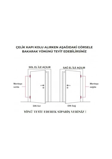 Özen Trim Titanyum Lüx Aynalı Yale Çelik Kapı Kolu Sol Basar Tek Yön