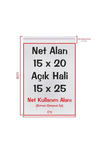 Cd Jelatini Şeffaf Bantlı Yapışkanlı Opp Jelatin Poşet 15 x 20 + 5 CM 50 Adet