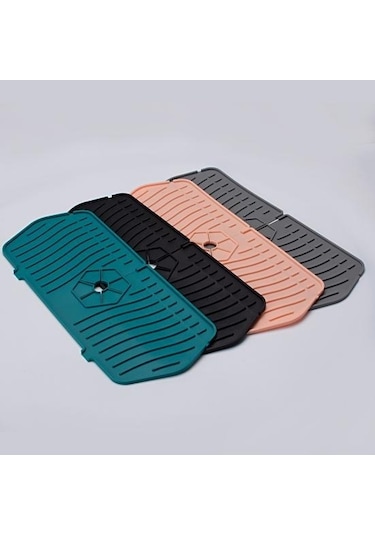 Yeşil Büyük Hiçbir Koku Temizleme Kolayca Pratik Su Sıçrama Koruyucu Mat Mutfak Lavabo Koruyucu Ev Musluk Drenaj Pedi