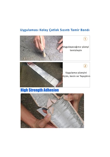 Premium Su Sızdırmaz İzolasyon Çatlak Boru Tamir Çamur Bandı Isıya Dayanıklı Sakız Bant 48 Mm X 2 Mt