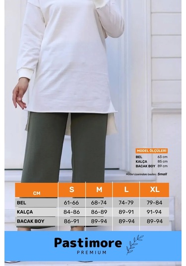 Terletmez Rahat Kalıp Beli Lastikli Bol Paça Salaş Yazlık Kadın Haki Aerobin Pantolon Haki