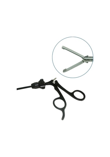 ﻿Barışhan Medikal Laparoskopik Reusable Allis Kavrayıcı Doku Forsepsi 5 x 330 MM 20 MM Siyah