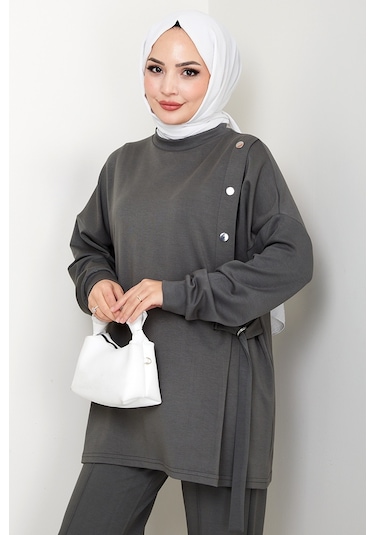 Çıtçıt Detaylı Oysho İkili Takım 1624 - Haki Haki