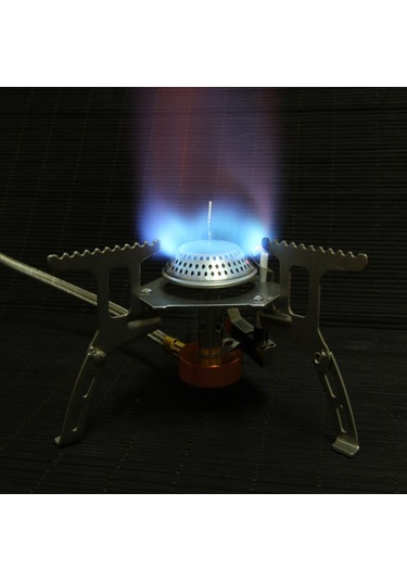 Vkemall Özel Kamp Ocağı Seti: Entegre Ocak Başlığı Cr-8c + 9 Parçalı Ön Cam Ws-9 + Adaptör Gt-1 Gümüş