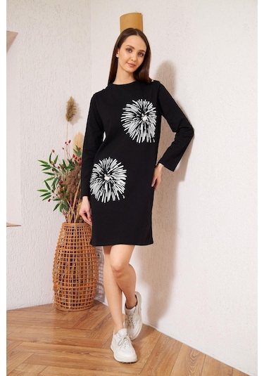 Darlin Moda Siyah Düğme Detaylı Tunik DM60346 Siyah