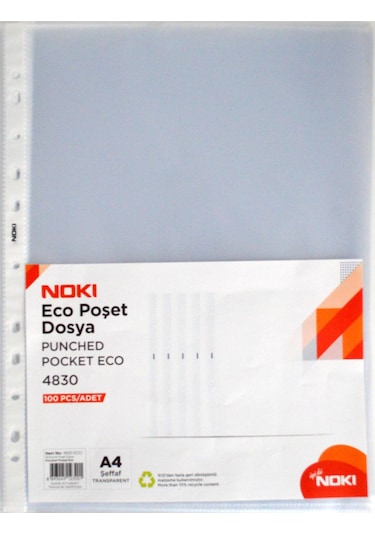 Noki Eco Poşet A4 Dosya 100'lü Paket
