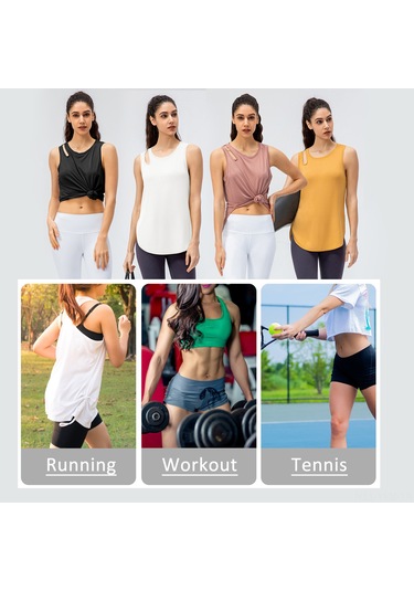 Geeksen Kadınlar Spor Atlet, Kolsuz Dik Yaka, Delikli Detaylı, Hızlı Kuruyan Koşu Tişörtü Siyah