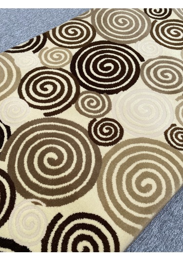 Saray Kesme Halı 10952 A 80x330 Kahve Krem 3 Metre Yolluk