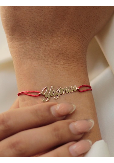 Diamine 14 Ayar Altın İsim İpli Bileklik Sarı Altın