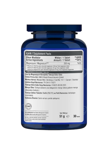 One Up Magnezyum Kompleks 30 Tablet