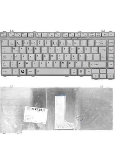 Toshiba Satellite A200 İle Uyumlu Notebook Klavye - Silver - Tr