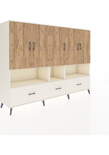 Hyperion Dolap 12 Raflı 3 Çekmeceli 5 Kapaklı 220x44x163 Aytaşı-ç Aytaşı-çam/aytaşı