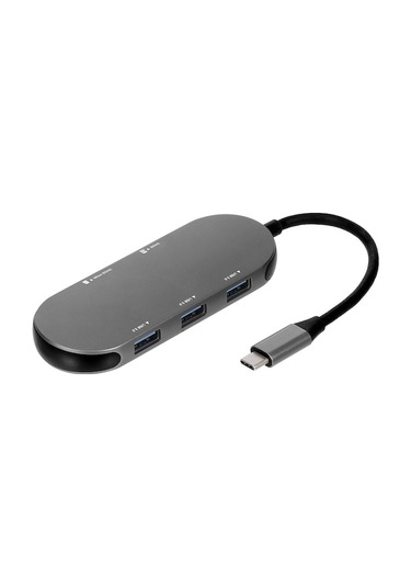 5'li Usb3.0 Ve Sd/tf Kart Okuyuculu Taşınabilir Type-c Genişletme İstasyonu, Gri Renk