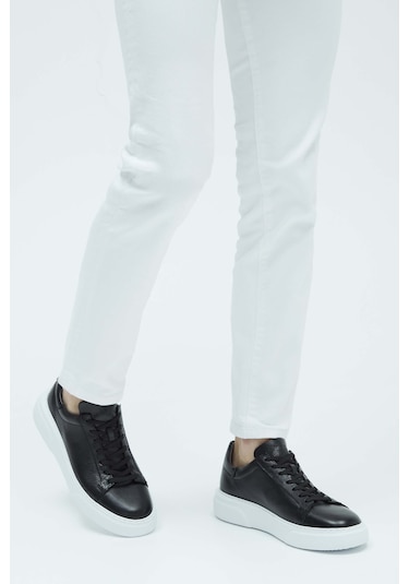 Tamer Tanca Erkek Hakiki Deri Siyah Sneakers & Spor Ayakkabı 04 2501 Erk Ayk Y23 Sıyah Fltr Siyah