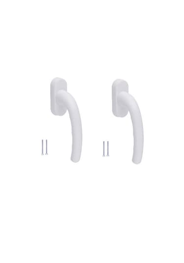 2 Adet Beyaz Plastik Pvc Pimapen Pencere Kolu