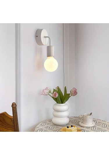 Dashanshop Siyah Modern Nordic Avize Demir Döküm Duvar Lambası E27 Oturma Odası Yatak Odası Siyah