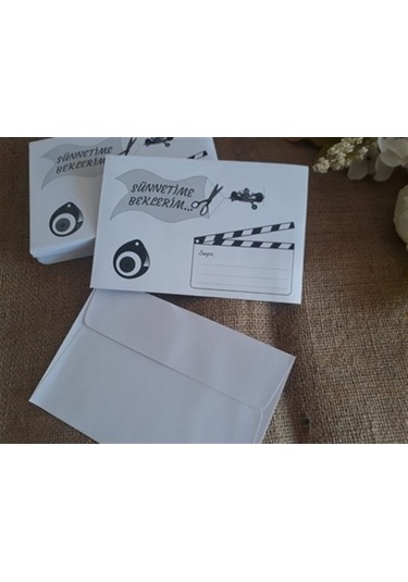 Farklımarket Sünnet Davetiye Zarfı Baskılı Zarf 12 X 18 Cm (35 Adet)