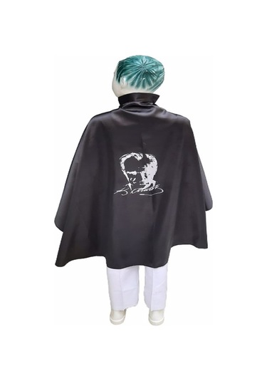 ATATÜRK BASKILI SİYAH PELERİN 10 KASIM ÖZEL Siyah