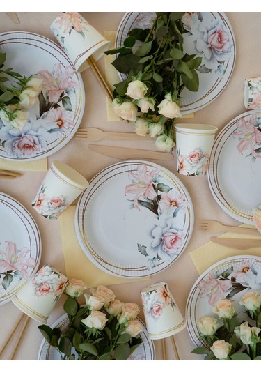 Albeta 20 Kişilik Düğün Parti İçin Tek Kullanımlık Sofra Takımı 258021205 100 adet