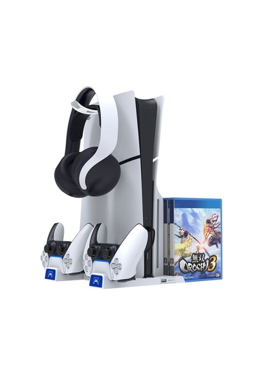 İpega Ps5 Slim Dijital/ps5 Uyumlu Multifonksiyonel Cd Raflı Şarj Istasyonlu Fanlı Soğutucu Stand