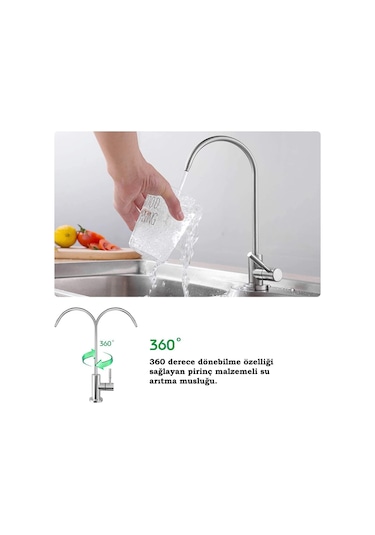 Su Arıtma Cihazı Ss304 Paslanmaz Fırçalanmış Lüks Musluk