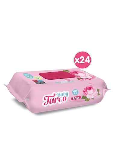 Baby Turco Gül Kokulu Islak Bebek Havlusu 24 X 90 Adet