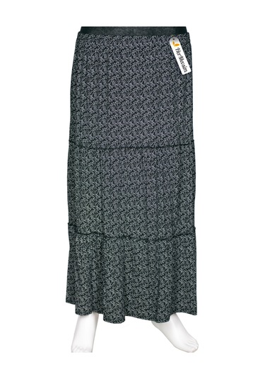 Hesna Kadın Nursel Lastikli 3 Kat Astarsız Siyah Penye Etek D35 Siyah