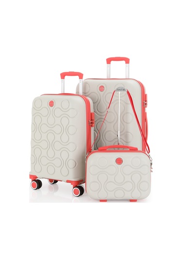 Mçs Polipropilen 3lü Valiz Seti Orta & Kabin & Makyaj V376 S23sy1000052-set 00435 3'lü Set Çok Renkli