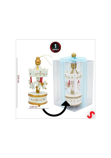 Kutulu Mini Atlı Karınca, 8,5cm X 3,5cm - Beyaz