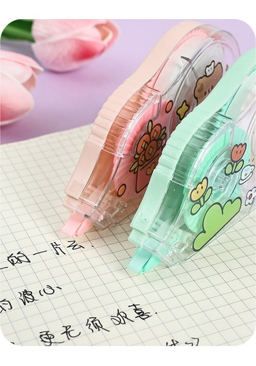 Symbee 30m Uzunlukta Büyük Kapasiteli Mx7830 Düzeltme Bandı - Pembe Renkli Öğrenci Stationery, Transparent Pet Filmiyle Pratik Düzeltme Gümüş