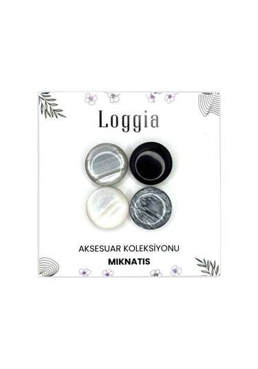 Eşarp Ve Şal Mıknatısı Mermer Beyaz - Başörtü Tutucu Kadın Tesettür Aksesuar Mıknatıs Beyaz