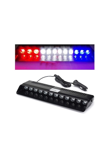 S12 12V Çakmaklık Girişli Cam Içi Vantuzlu Polis Çakar Ledi