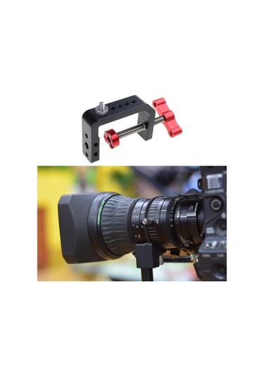 C Masaüstü Montaj Tutucu Lcd Monitörler Masası İçin 1/4inch İplik Deliği Alüminyum Kelepçeleri İle Kelepçe