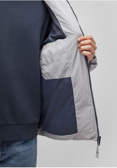 Mavi - Kapüşonlu Gri Şişme Mont 0110349-70075 Gri