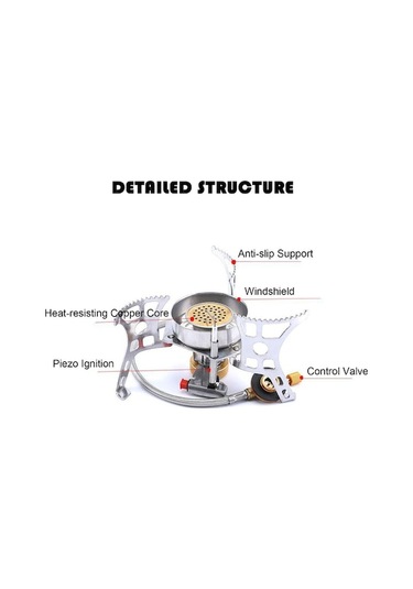Ganzhoushop Taşınabilir Sobası Kamp Gazlı Gaz Fırın Bölünmüş Açık İc Gümüş