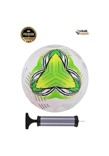 2025 Desenli Tasarım Futbol Topu 4 Astarlı No:5 480 Gr + Pompa Hediyeli X509 Çok Renkli