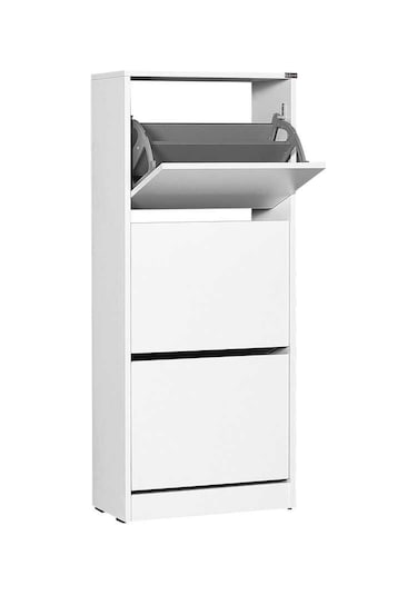 Flat Duo 3 Katlı Ayakkabılık Dolabı - Beyaz