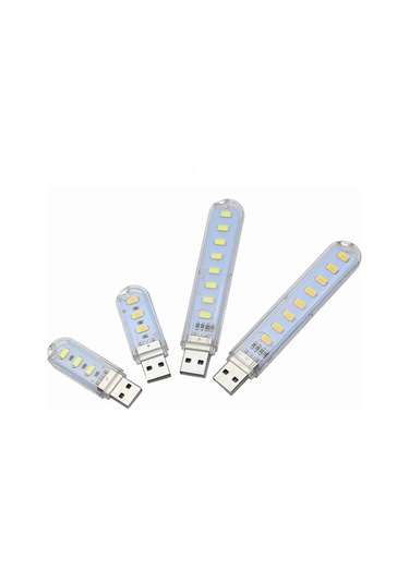 Taşınabilir Mini USB Beyaz LED Lamba 8 Ledli 5730 SMD Kamp Stick