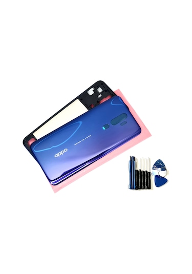 Tkgz Oppo A9 2020 Kasa Arka Pil Batarya  Kapağı Mavi