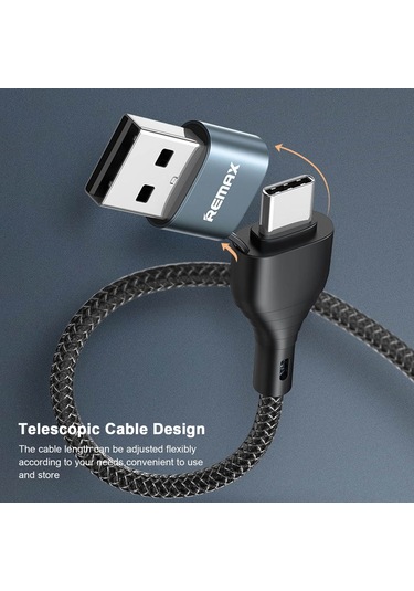 Yifomall Remax Rc-011 Dörtlü Usb Kablosu: Hızlı Şarj 3a , 480mbps Aktarım, Gümüş İp Örgü, Esnek Uzunluk, Çoklu Port Type-c/lightning , Siyah