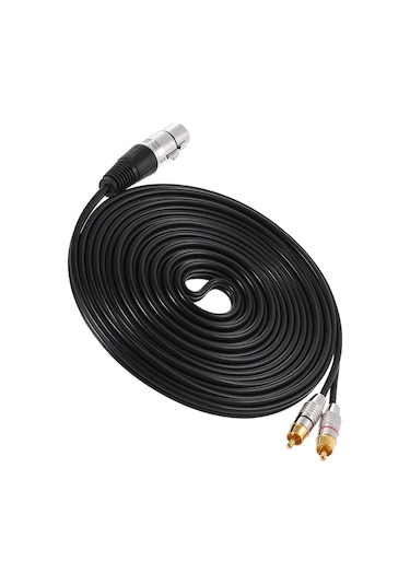 Maiyame 5m Siyah Xlr Dişi 2 Rca Erkek Stereo Ses Kablosu - Mikser, Amfi Bağlantısı, Temiz Sinyal