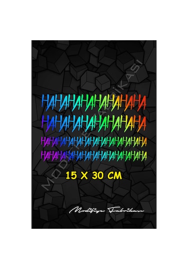Dekoratif Hahaha Sticker - Hologram - 15 X 30 Cm 1 Adet