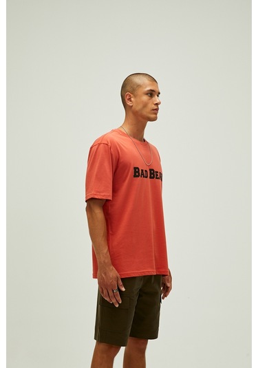 Bad Bear Title Oversize T-shirt Ginger Tarçın Baskılı Erkek Tişört-tarçın Tarçın