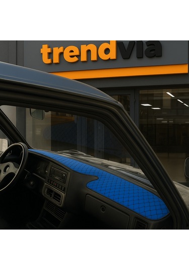 Tofaş Şahin Doğan Kartal Yüksek Ön Göğüs Mavi-siyah Torpido Kılıfı / Kırmızı-siyah Boyun Yastığı