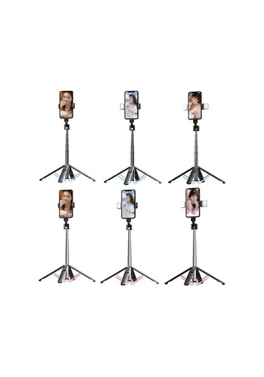 Createtech Cep Telefonu Canlı Yayın Aksesuarı, Bluetooth Tripod, 100cm Paslanmaz Çelik, Uzaylı Kamera Destek