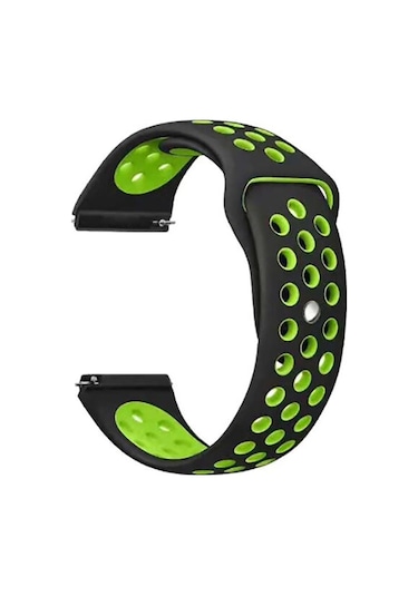 Galaxy Uyumlu Watch 42mm 20mm Krd-02 Uyumlu Zore Kordon-siyah-yeşil